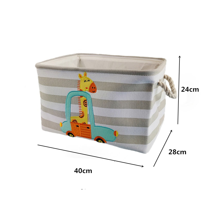 Foldable Canvas Cartoon Animal Laundry Basket OR Toy Storage.