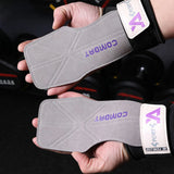 1 Pair 3-layers Cowhide Weight Lifting Grip Gloves
