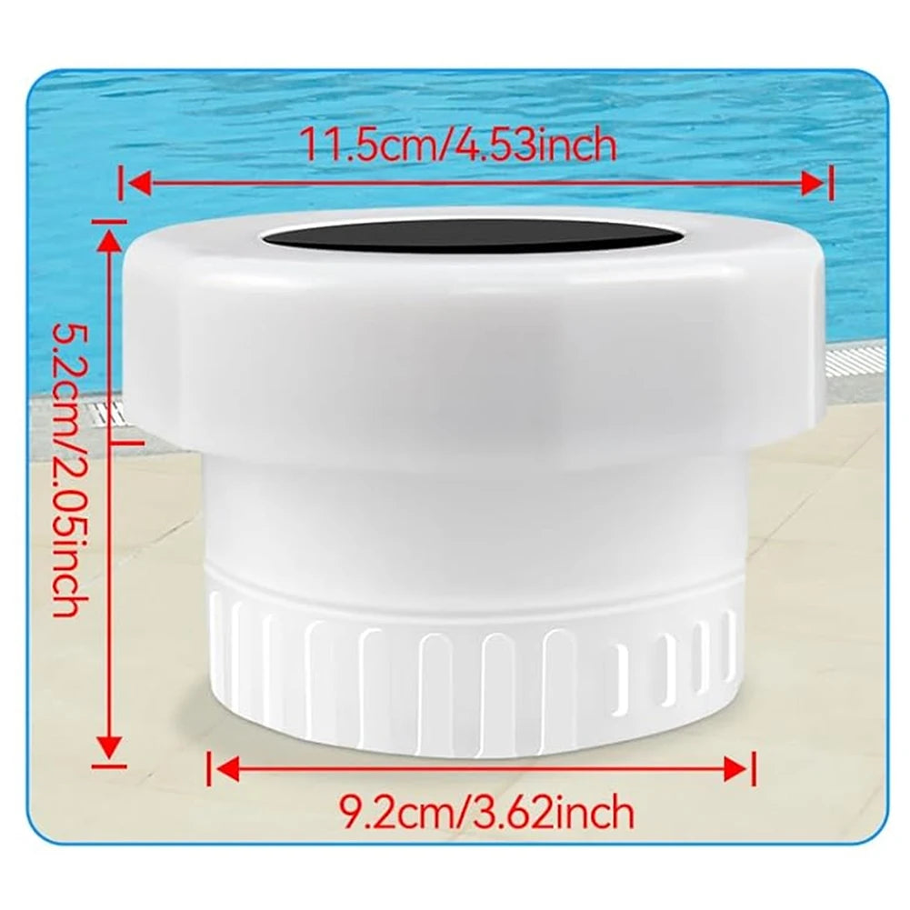 Solar Floating Chlorine 3 Inch Dispenser with Colorful Light