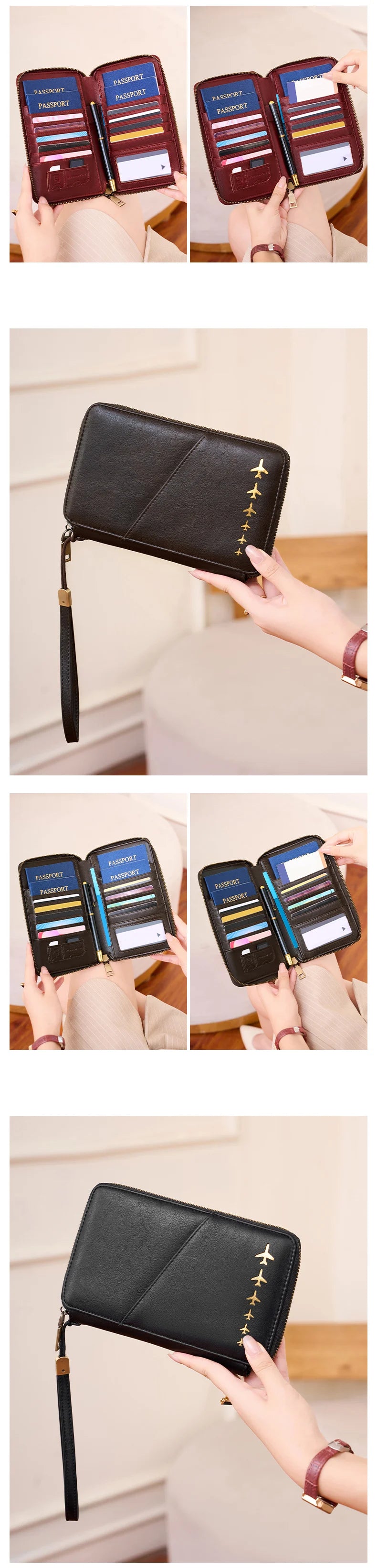 Women Or Men's RFID Multifunctional PU Leather Passport Wallet