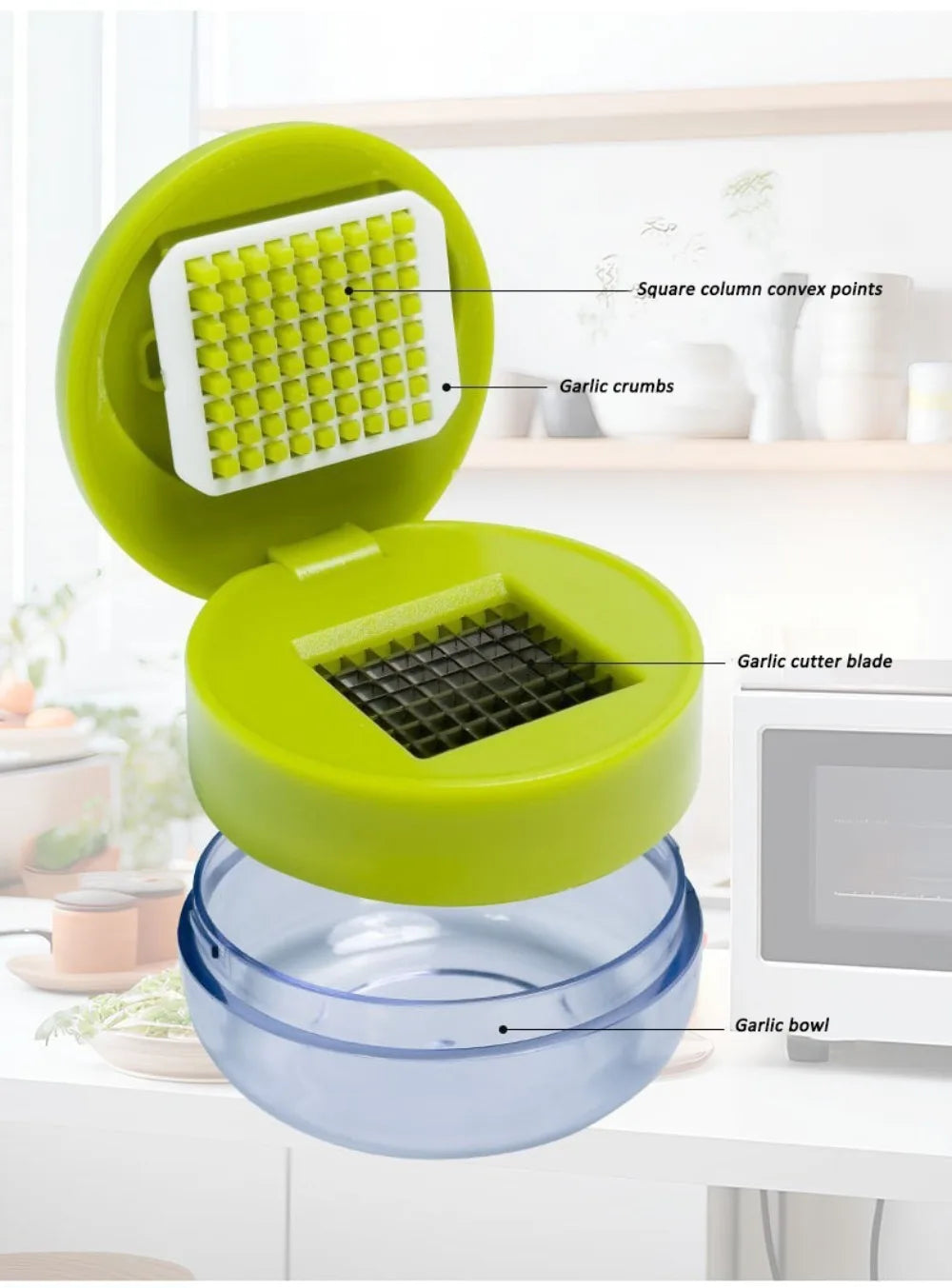 Mini Garlic Press Chopper with Storage Box