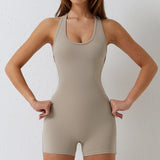 Women's Sleeveless One-piece Jumpsuit Fitness Bodysuit