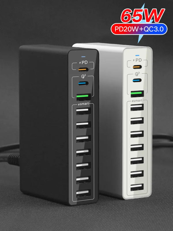 65W USB Fast Charging Multiple Ports For Type C Pd 20w For Samsung, I phone 13, 14, Pro Max 60W