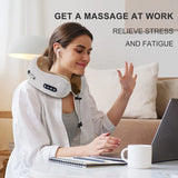 Electric U Shaped Soft Memory Foam, Heated Neck Massage Pillow.