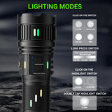 100W Rechargeable Long Range Zoomable LED Flashlight