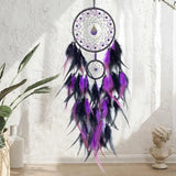 Hand-woven Dreamcatcher With Artificial Feathers And Crystals