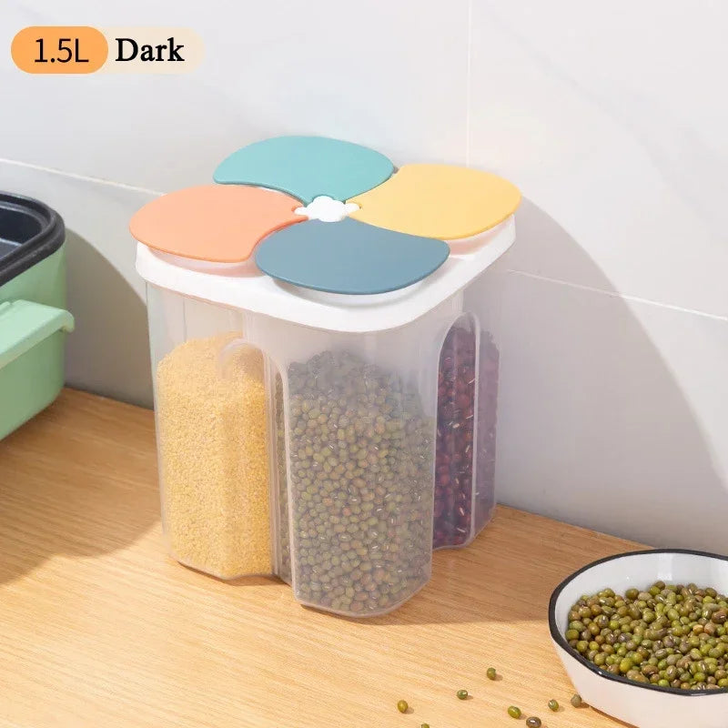 4 Grids Sealed Plastic Storage Container