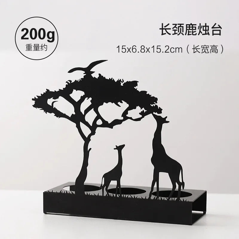 Metal Black Luminous Decoration Candle Holder