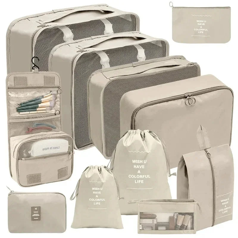 7 Pcs Travel Luggage Organizer Set With Shoe Bag