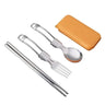 Stainless Steel Folding Spoon Fork Set With Case