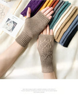 Women Or Men's Half Finger Soft Warm Wool Gloves