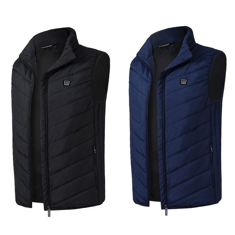 Men's and Women's USB Heated Thermal Vest. Sizes S to 6XL and Up to 17 Heating Zones.