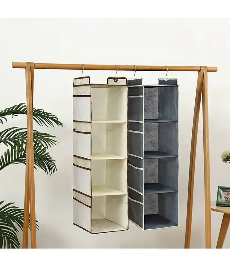 Hanging Non-woven Wardrobe Organizer With Optional Pockets And Drawers
