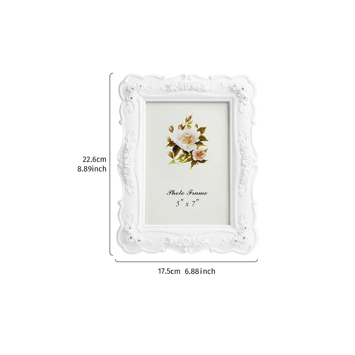 1PC White Rose Photo Frame