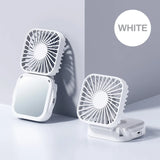 500mAh USB Rechargeable Handheld Portable Fan with Mirror