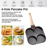 1pc Four-hole Aluminum Non-Stick Omelette/Egg Pan