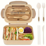 1pc Insulated Microwavable Sealed Lunch Box With Compartments