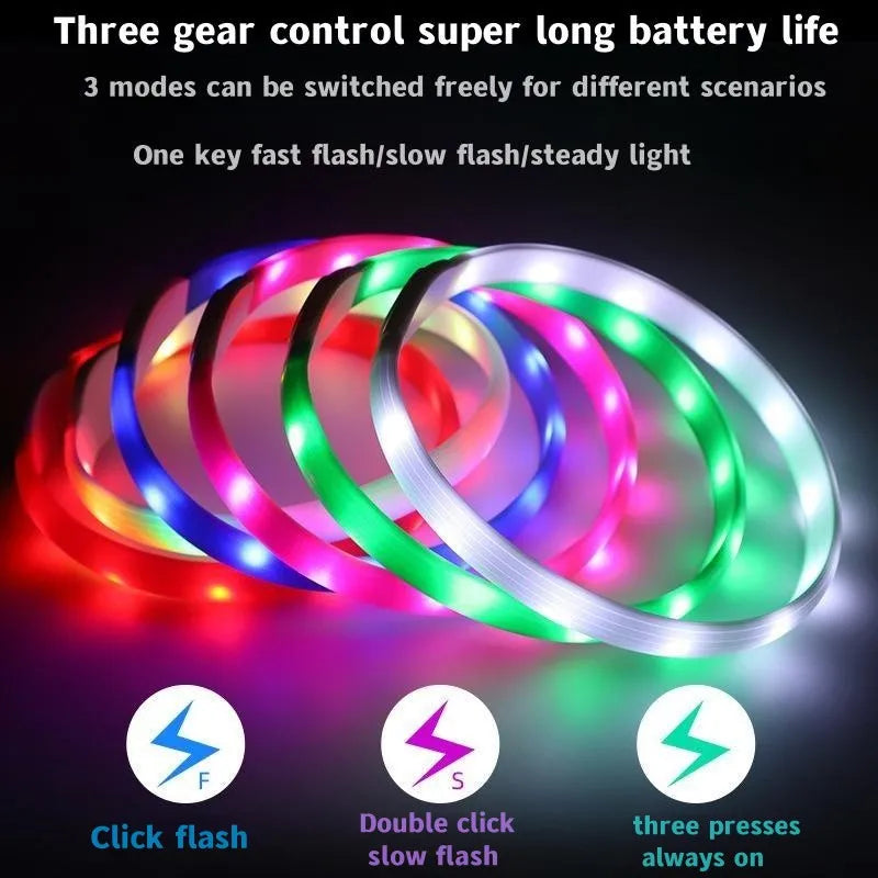 Led/USB Luminous PVC Waterproof Collar For Large Medium Or Small Pets