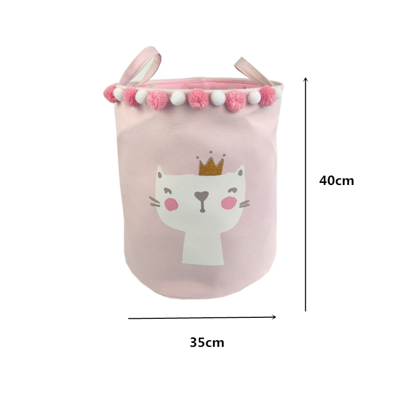 Foldable Canvas Cartoon Animal Laundry Basket OR Toy Storage.