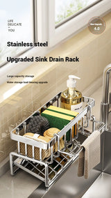 Plastic Multi-Functional Sink Organizer for Kitchen & Bathroom