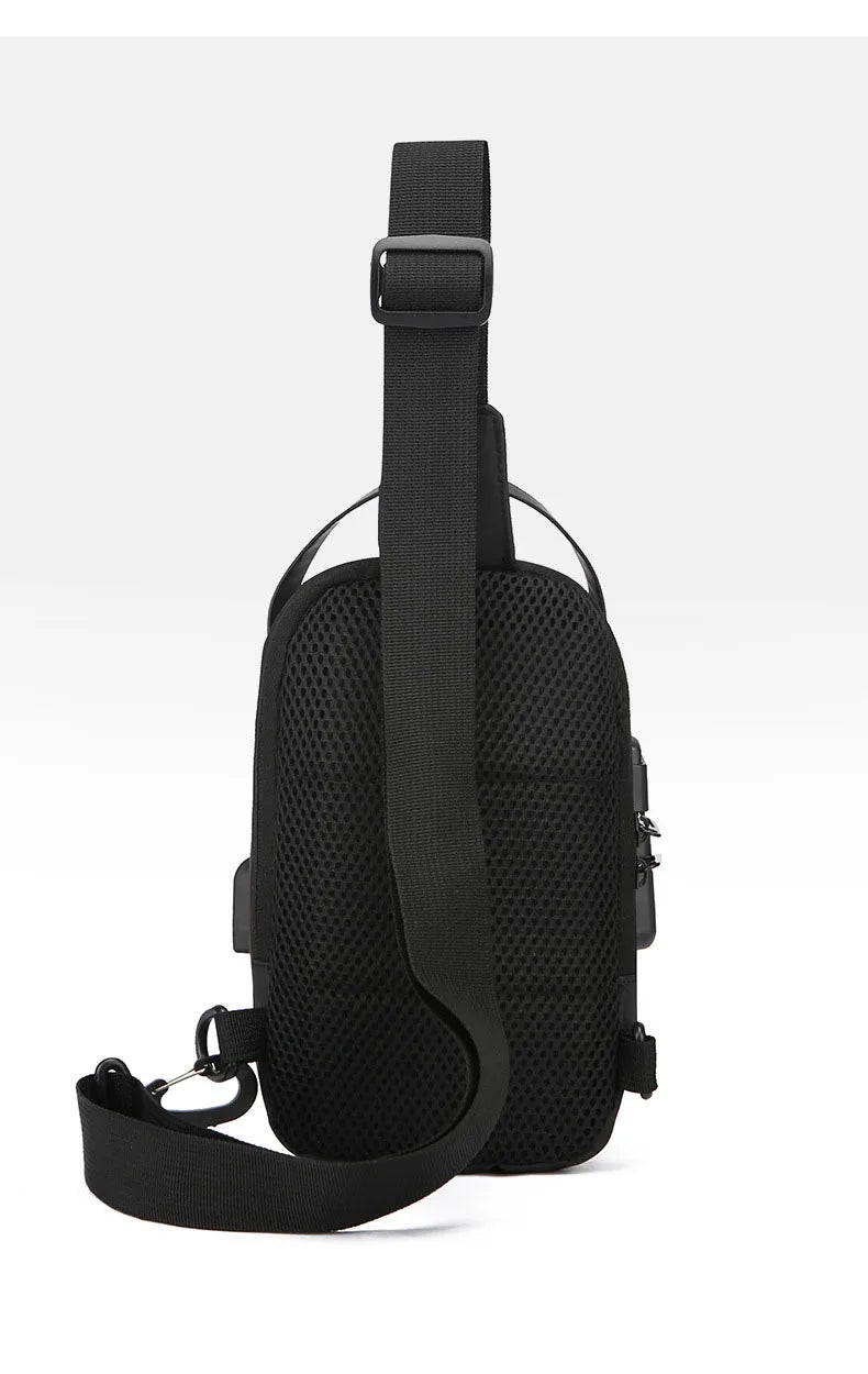 Men's Anti Theft USB Charging Crossbody Bag