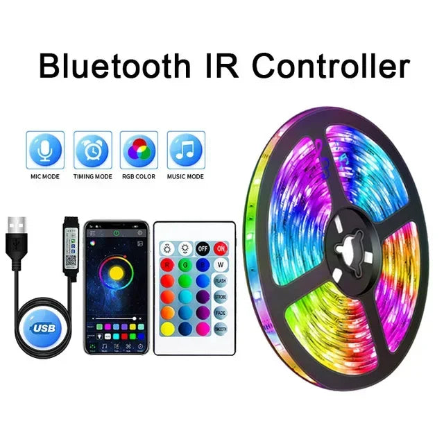 USB LED Strip Lights APP Control Color Changing 5050 RGB