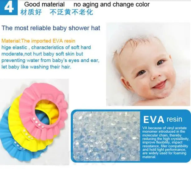 1/2/3PCS Adjustable Baby Shower Cap