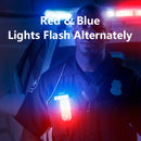 Smiling USB, Rechargeable Shark JD007 Red/Blue Strobe Warning Lights With Shoulder Clip