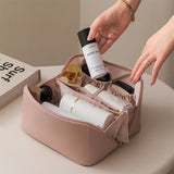 Travel Organizer Leather Bag With Storage Pouch.