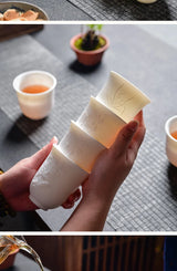 Chinese Three-dimensional White Porcelain Tea Cup