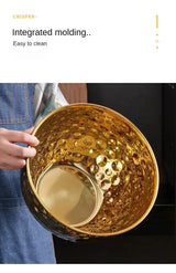 Stainless Steel Hammer Point Fruit Or Mixing Bowl