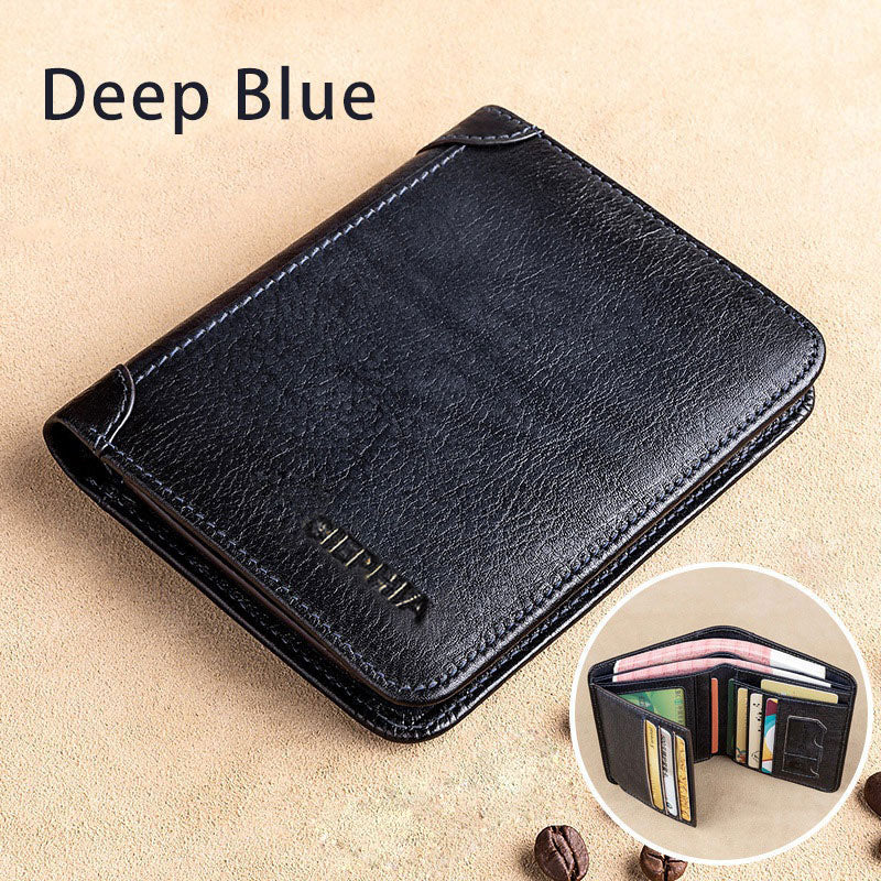 Men's Genuine Leather Rfid Protection Wallets.