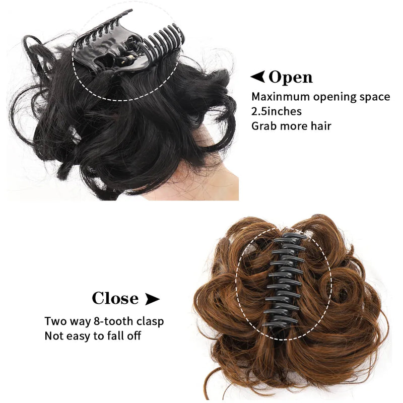 HUAYA Synthetic Curly Hairpieces With Clips.