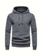 Men's Casual Waffle Pattern Pullover Hooded Sweatshirt With Kangaroo Pocket