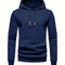 Men's Casual Waffle Pattern Pullover Hooded Sweatshirt With Kangaroo Pocket