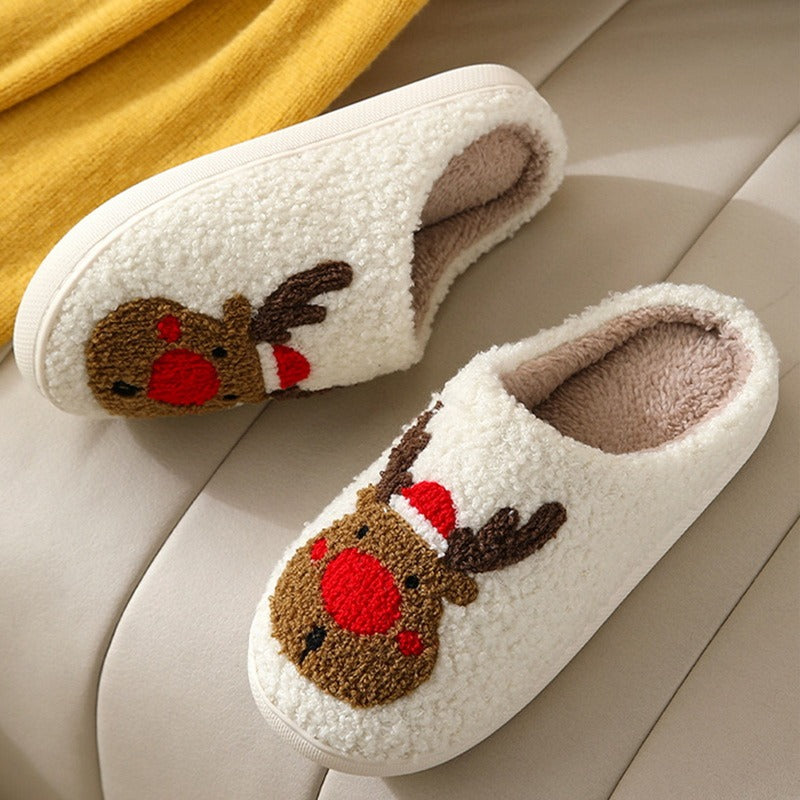 Women Or Men's Plush, Non-Slip Christmas Slippers.