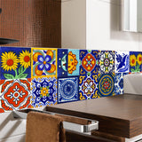 24pcs Retro Pattern Self-adhesive Tile Stickers