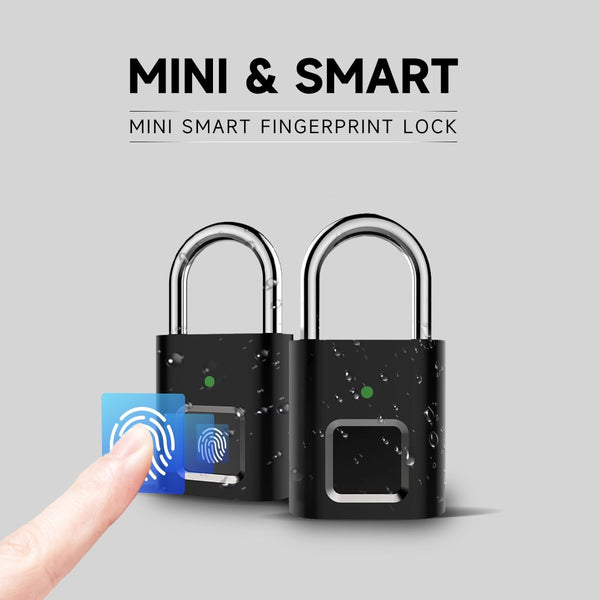 Mini & Smart Biometric USB Rechargeable Thumbprint Padlocks For Quick Keyless Entry.