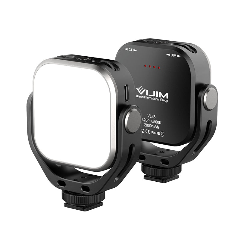 Ulanzi Vijim VL66 Adjustable LED Video Light with 360 Rotation Mount Bracket Rechargable DSLR SLR Mobile Portable Fill Light