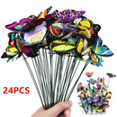 5-24Pcs/set  Colorful Whimsical Butterflies For Decorations In Flower Pots and Garden.