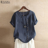 ZANZEA Women's Casual Cotton Long Sleeve Shirts.