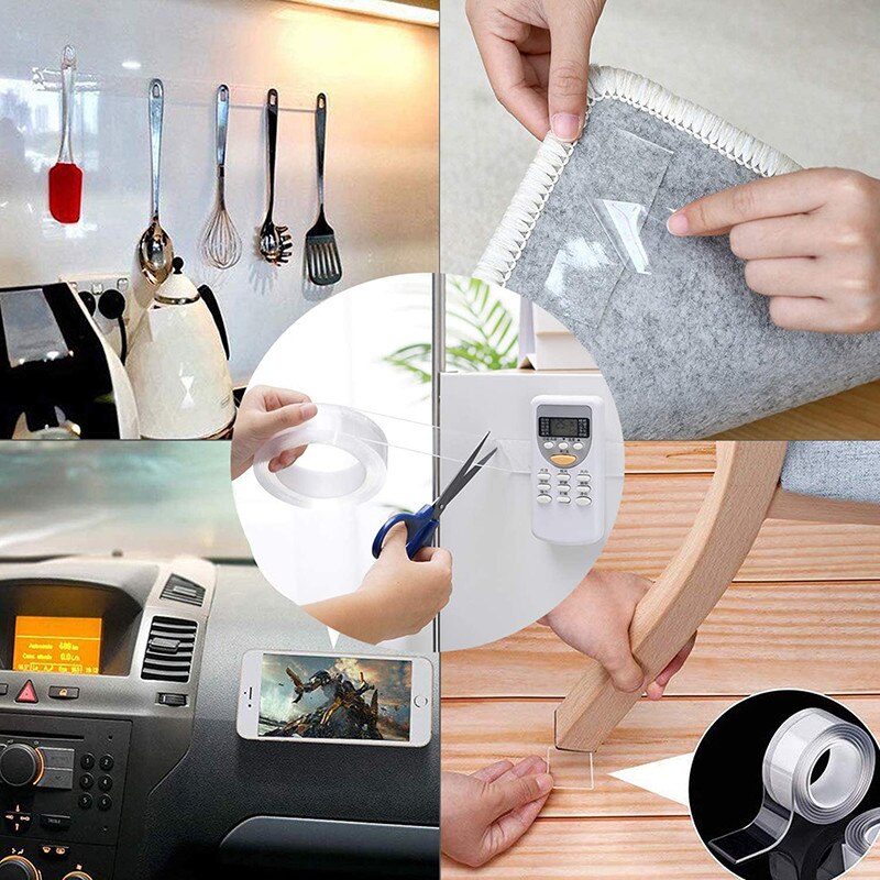 Reusable Nano Adhesive Tape Clear Double Sided Tape