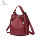 Double Zipper Ladies Leather Bookbag/Backpack.