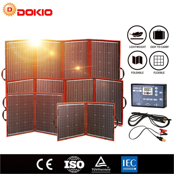 Dokio Flexible/Foldable High Efficiency Solar Panel. 12V 80w 100w 150w 200w 300w Solar Panel Kit