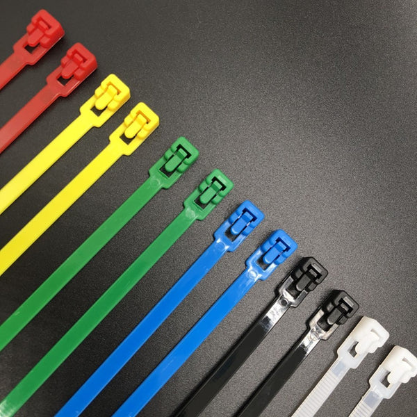 100pcs Colored 200mm Nylon Self-locking Reusable  Zip Ties.