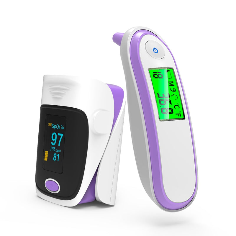 JYHealth Fingertip Pulse Oximeter Medical Body Infrared Thermometer