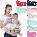 Infant hip rest and waist belt with plenty of storage.