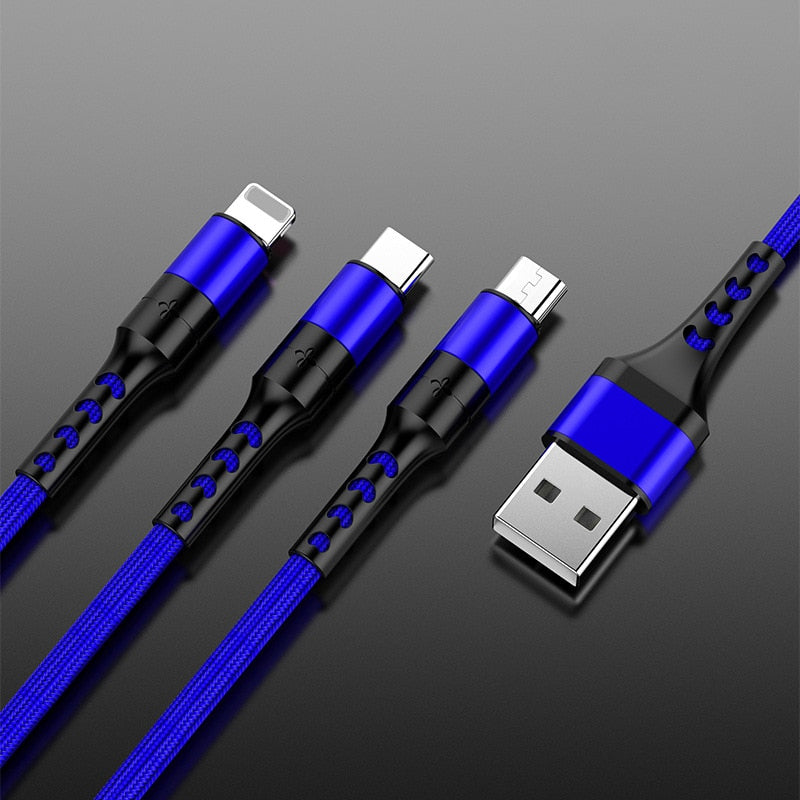 3in1 Data USB Cable for Fast Charging