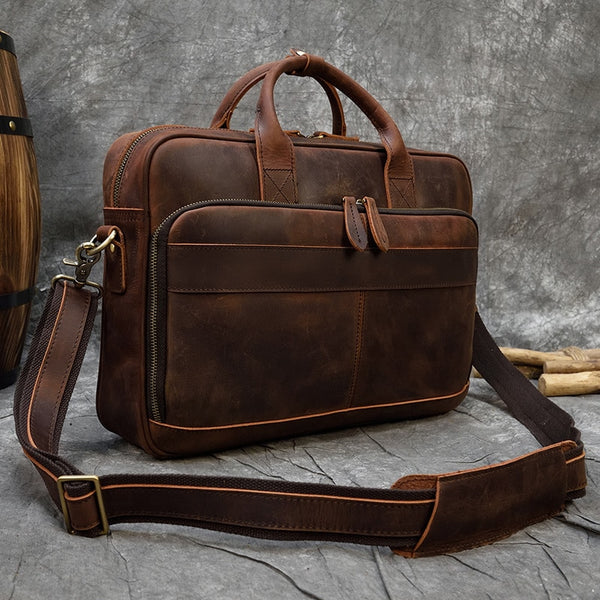 Genuine Leather Laptop Briefcase.