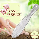 Stainless steel pedicure file.  Removes callus and exfoliates your feet.